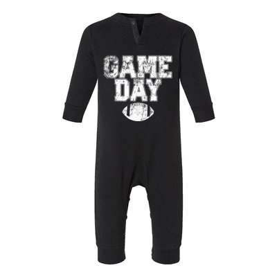 Football Day Game Vintage Distressed Graphic Dad Cool Gift Infant Fleece One Piece