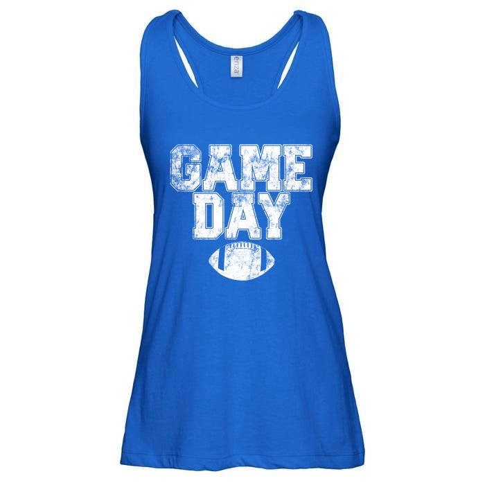 Football Day Game Vintage Distressed Graphic Dad Cool Gift Ladies Essential Flowy Tank