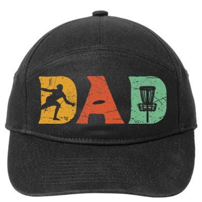 Funny Disc Golf Dad Retro Fathers Day 7-Panel Snapback Hat