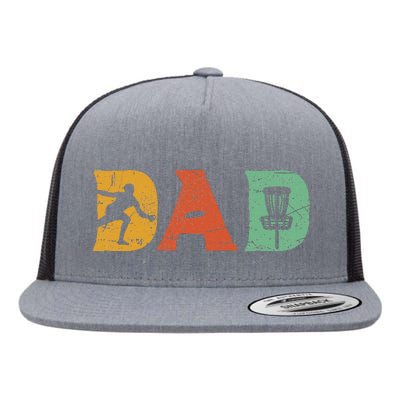 Funny Disc Golf Dad Retro Fathers Day Flat Bill Trucker Hat