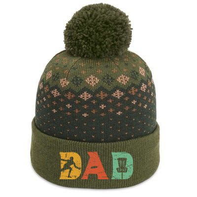 Funny Disc Golf Dad Retro Fathers Day The Baniff Cuffed Pom Beanie