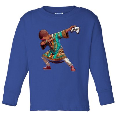 Funny Dabbing Gaming Dab Gamers Melanin Junenth Gift Toddler Long Sleeve Shirt