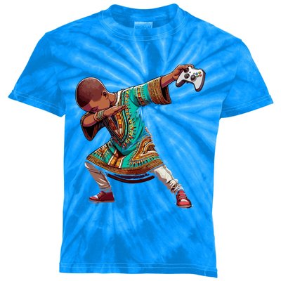 Funny Dabbing Gaming Dab Gamers Melanin Junenth Gift Kids Tie-Dye T-Shirt