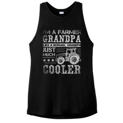 Fathers Day Gift Idea Grandpa Tractor Farmer Ladies PosiCharge Tri-Blend Wicking Tank