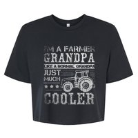 Fathers Day Gift Idea Grandpa Tractor Farmer Bella+Canvas Jersey Crop Tee