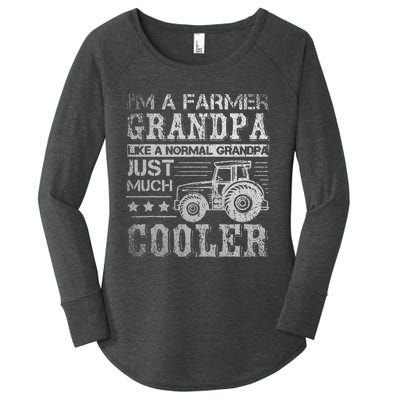 Fathers Day Gift Idea Grandpa Tractor Farmer Women's Perfect Tri Tunic Long Sleeve Shirt