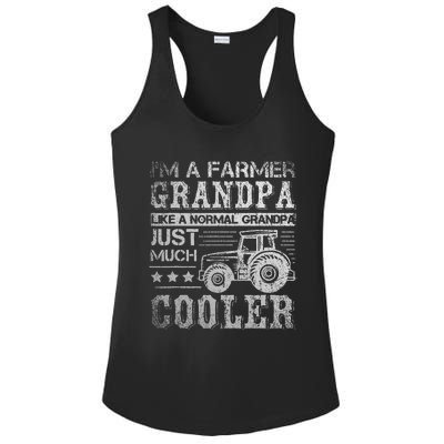 Fathers Day Gift Idea Grandpa Tractor Farmer Ladies PosiCharge Competitor Racerback Tank