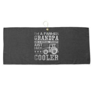 Fathers Day Gift Idea Grandpa Tractor Farmer Large Microfiber Waffle Golf Towel