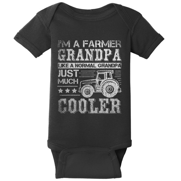 Fathers Day Gift Idea Grandpa Tractor Farmer Baby Bodysuit