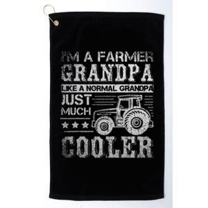 Fathers Day Gift Idea Grandpa Tractor Farmer Platinum Collection Golf Towel