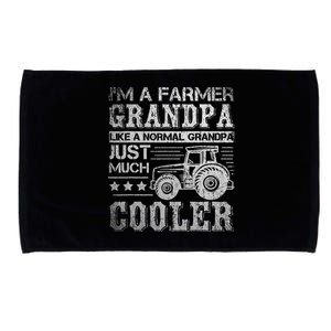 Fathers Day Gift Idea Grandpa Tractor Farmer Microfiber Hand Towel