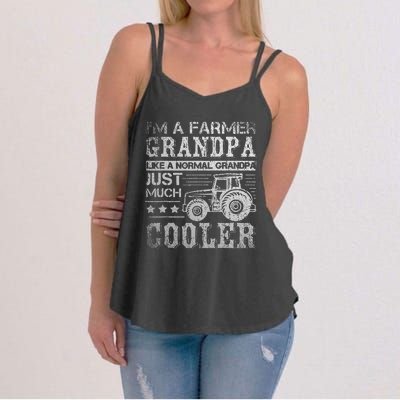 Fathers Day Gift Idea Grandpa Tractor Farmer Women's Strappy Tank