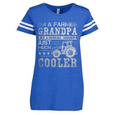 Fathers Day Gift Idea Grandpa Tractor Farmer Enza Ladies Jersey Football T-Shirt