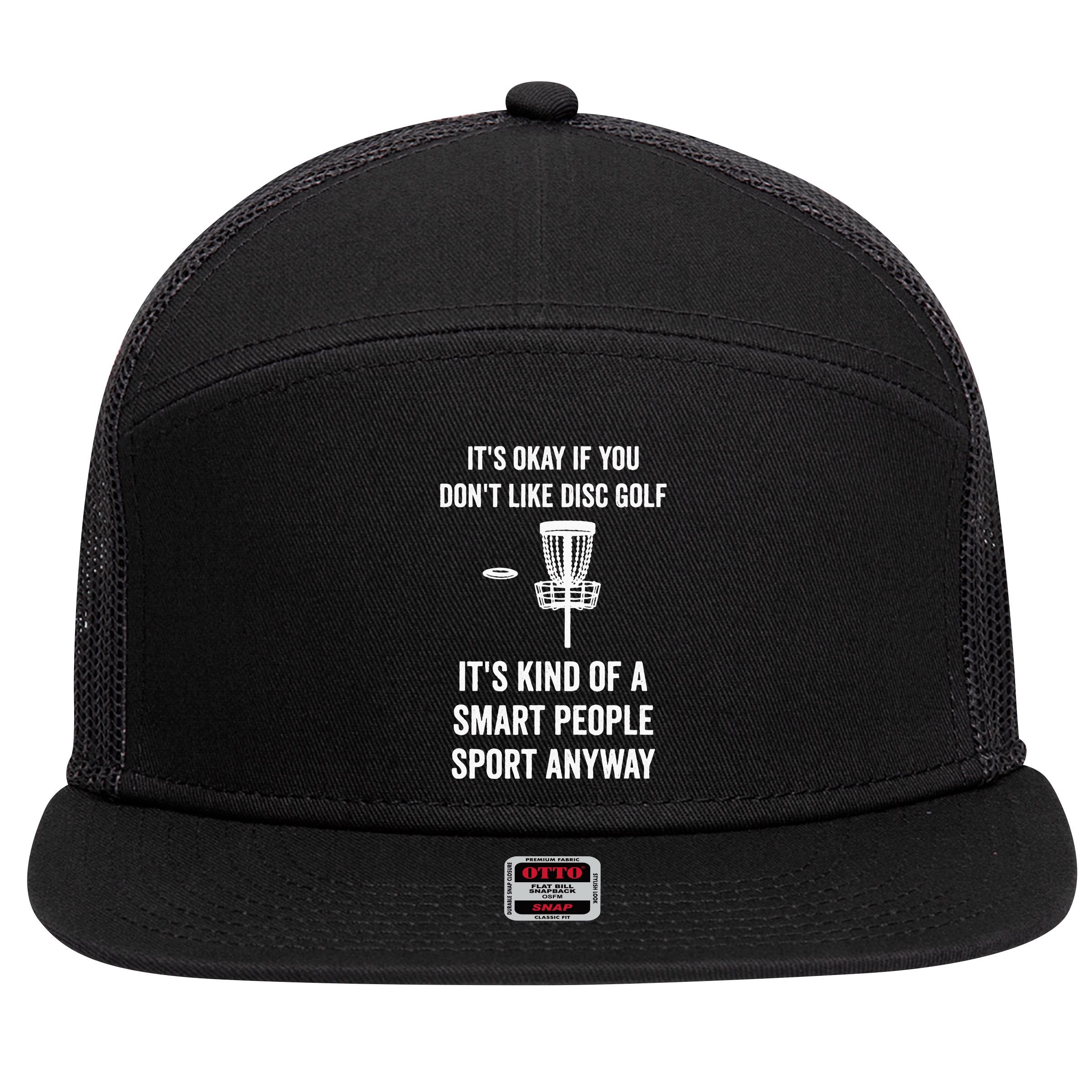 Funny Disc Golf 7 Panel Mesh Trucker Snapback Hat