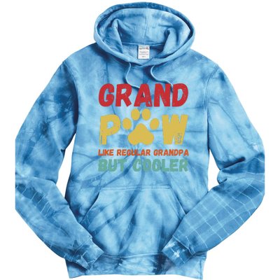 Fathers Day Gift Grandpaw Like Regular Grandpa But Cooler Tie Dye Hoodie