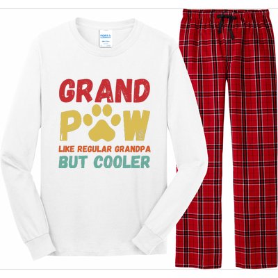 Fathers Day Gift Grandpaw Like Regular Grandpa But Cooler Long Sleeve Pajama Set