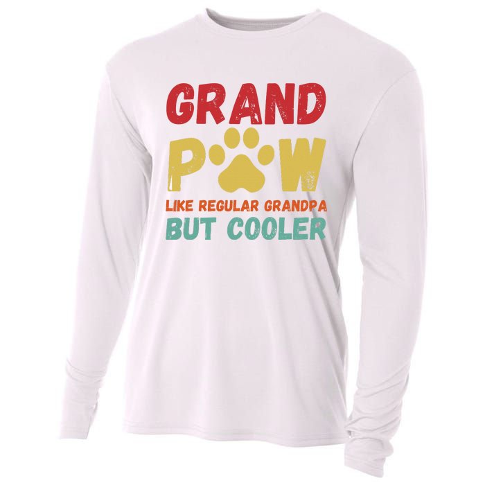 Fathers Day Gift Grandpaw Like Regular Grandpa But Cooler Cooling Performance Long Sleeve Crew