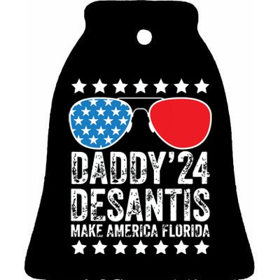 Fathers Day Gift Daddy 2024 Desantis Make America Florida Ceramic Bell Ornament