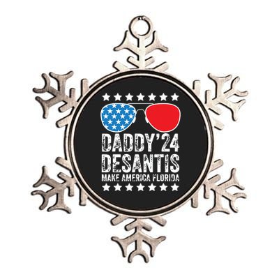 Fathers Day Gift Daddy 2024 Desantis Make America Florida Metallic Star Ornament