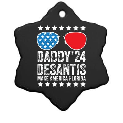 Fathers Day Gift Daddy 2024 Desantis Make America Florida Ceramic Star Ornament