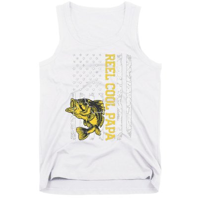 Father's Day Gifts Funny Fishing Reel Cool Papa Dad Joke Tank Top