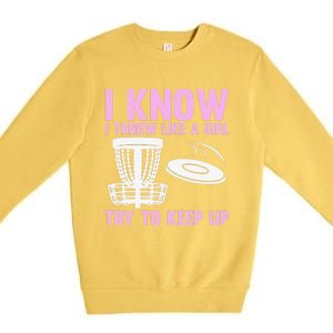 Funny Disc Golf For  Disc Golf Player Trees Sports Premium Crewneck Sweatshirt