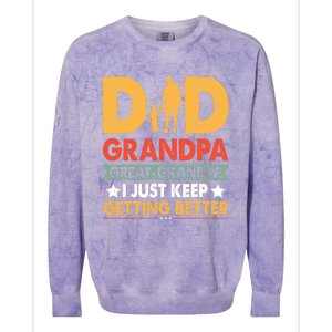 Funny Dad Great Grandpa For Fathers Day Colorblast Crewneck Sweatshirt