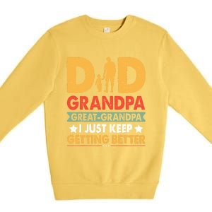 Funny Dad Great Grandpa For Fathers Day Premium Crewneck Sweatshirt