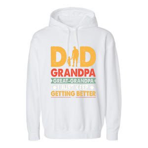 Funny Dad Great Grandpa For Fathers Day Garment-Dyed Fleece Hoodie