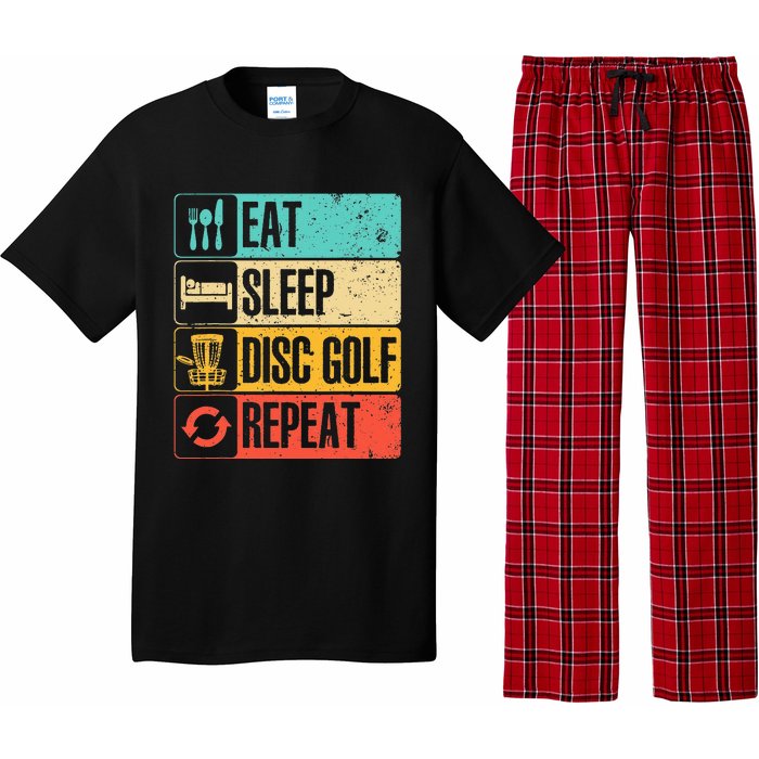 Funny Disc Golf Art For  Vintage Disc Golfer Lovers Pajama Set