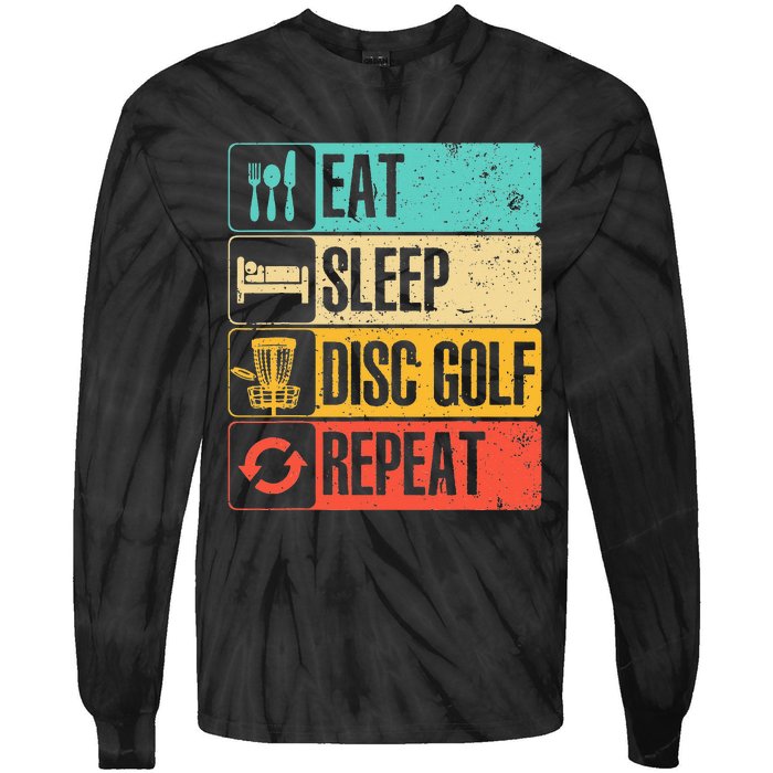 Funny Disc Golf Art For  Vintage Disc Golfer Lovers Tie-Dye Long Sleeve Shirt