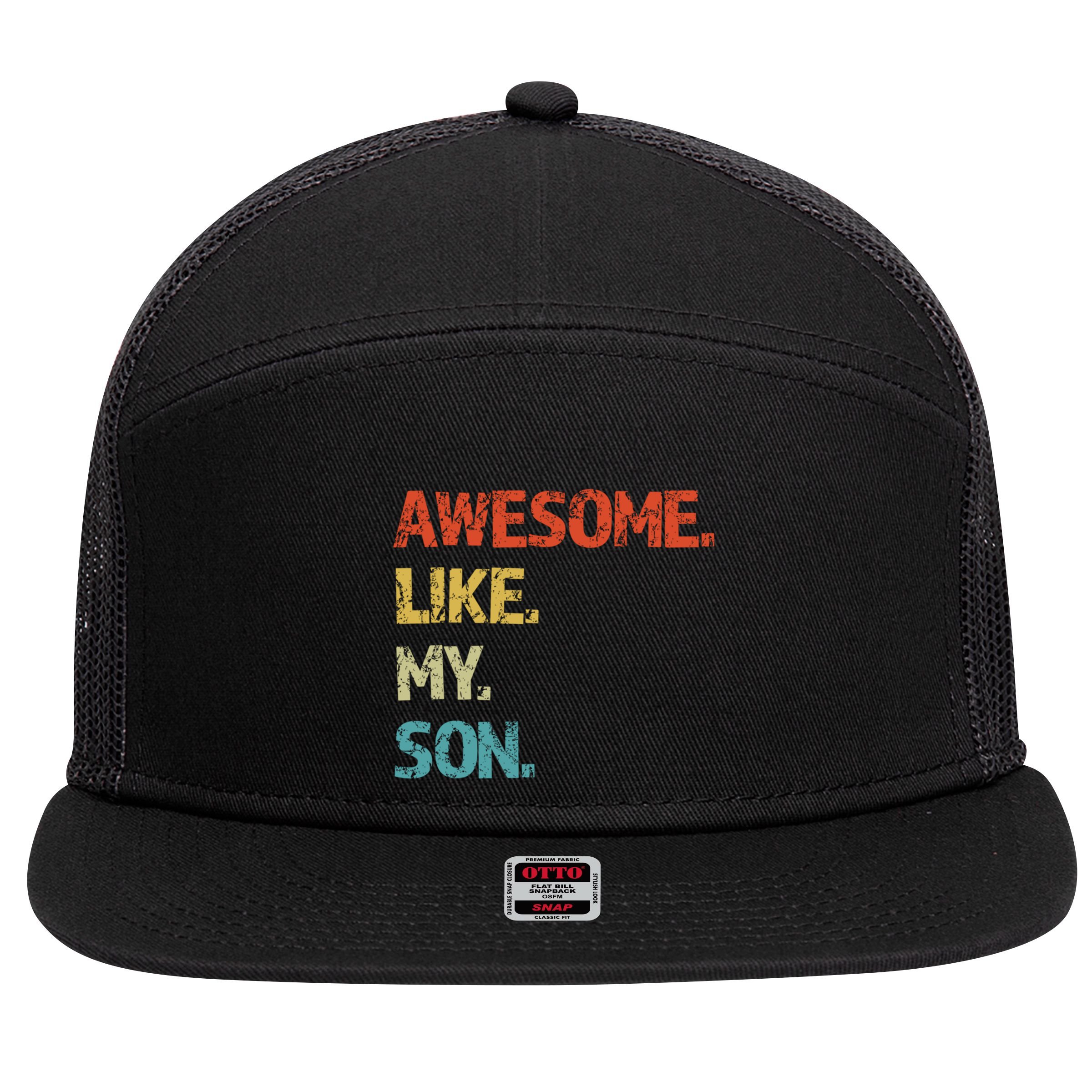 Fathers Day Gift Funny Dad 7 Panel Mesh Trucker Snapback Hat