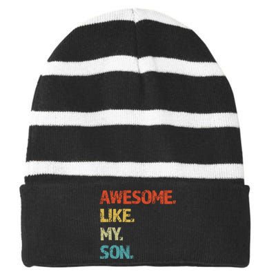 Fathers Day Gift Funny Dad Striped Beanie with Solid Band