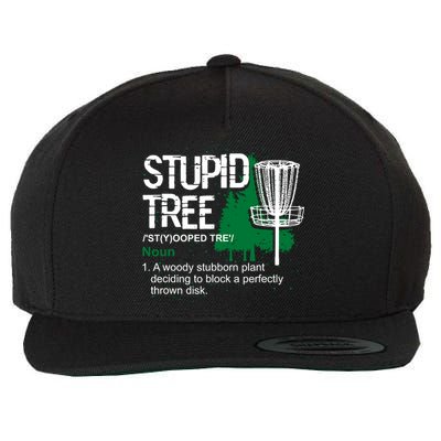 Funny Disc Golfer Gift Outdoor Sports Stupid Tree Disc Golf Wool Snapback Cap