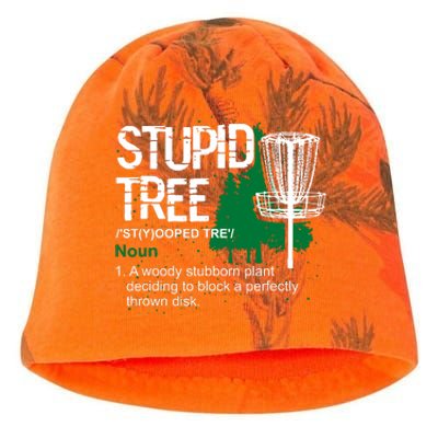 Funny Disc Golfer Gift Outdoor Sports Stupid Tree Disc Golf Kati - Camo Knit Beanie