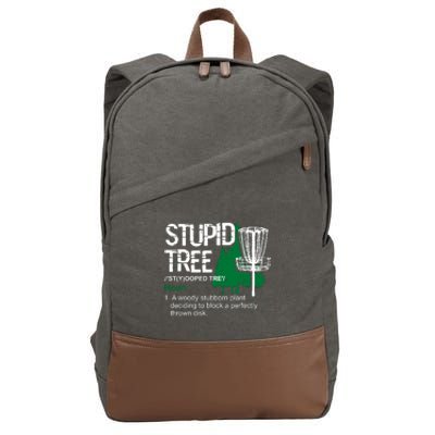 Funny Disc Golfer Gift Outdoor Sports Stupid Tree Disc Golf Cotton Canvas Backpack