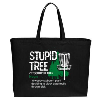 Funny Disc Golfer Gift Outdoor Sports Stupid Tree Disc Golf Cotton Canvas Jumbo Tote