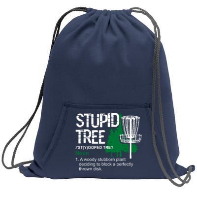 Funny Disc Golfer Gift Outdoor Sports Stupid Tree Disc Golf Sweatshirt Cinch Pack Bag