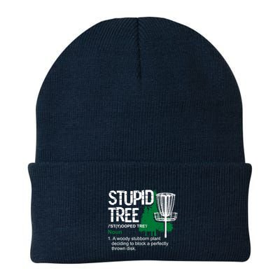 Funny Disc Golfer Gift Outdoor Sports Stupid Tree Disc Golf Knit Cap Winter Beanie