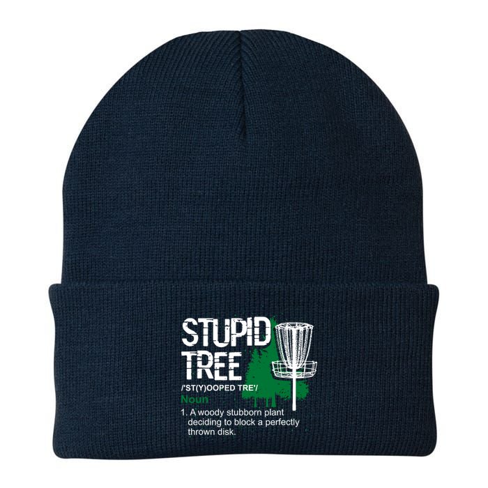 Funny Disc Golfer Gift Outdoor Sports Stupid Tree Disc Golf Knit Cap Winter Beanie