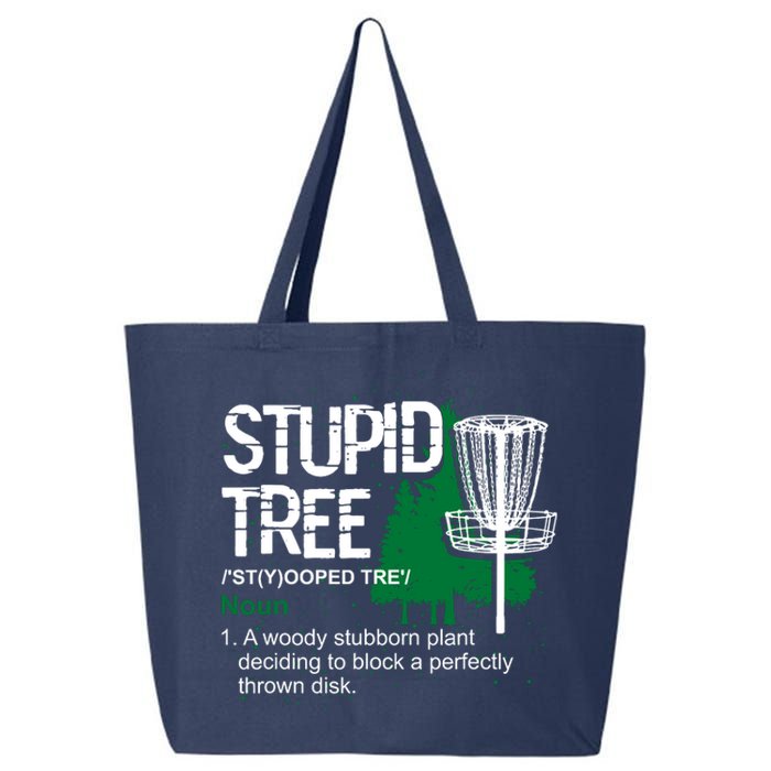 Funny Disc Golfer Gift Outdoor Sports Stupid Tree Disc Golf 25L Jumbo Tote