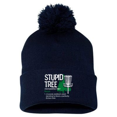 Funny Disc Golfer Gift Outdoor Sports Stupid Tree Disc Golf Pom Pom 12in Knit Beanie