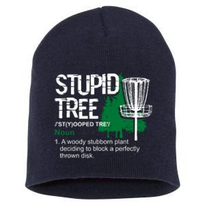 Funny Disc Golfer Gift Outdoor Sports Stupid Tree Disc Golf Short Acrylic Beanie