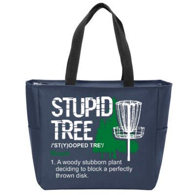 Funny Disc Golfer Gift Outdoor Sports Stupid Tree Disc Golf Zip Tote Bag