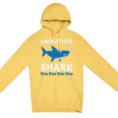 Fathers Day Gift From Godson Goddaughter Godfather Shark Premium Pullover Hoodie