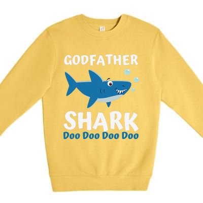 Fathers Day Gift From Godson Goddaughter Godfather Shark Premium Crewneck Sweatshirt