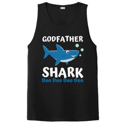 Fathers Day Gift From Godson Goddaughter Godfather Shark PosiCharge Competitor Tank