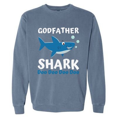 Fathers Day Gift From Godson Goddaughter Godfather Shark Garment-Dyed Sweatshirt