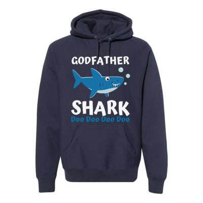 Fathers Day Gift From Godson Goddaughter Godfather Shark Premium Hoodie