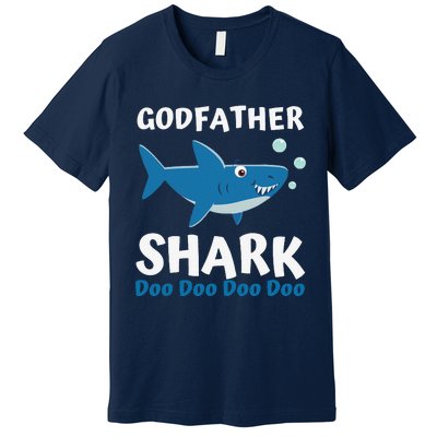 Fathers Day Gift From Godson Goddaughter Godfather Shark Premium T-Shirt